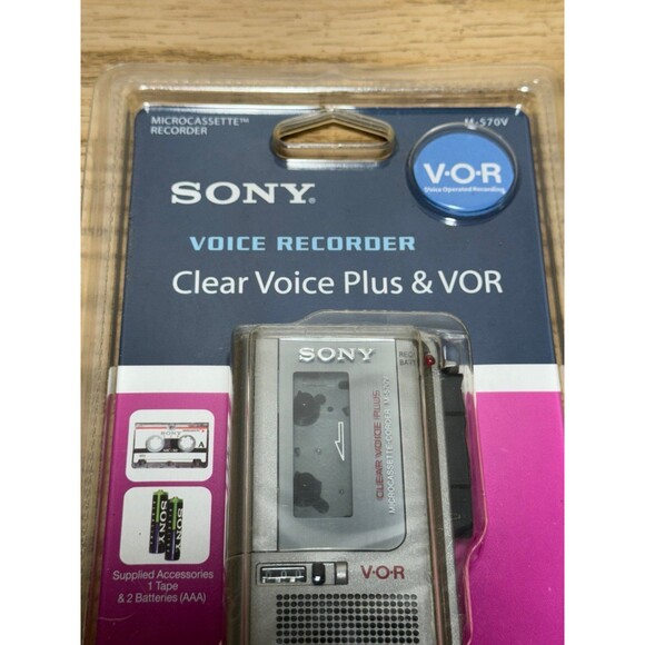 New‎ Sealed NOS Sony Microcassette Recorder Clear Voice Plus & VOR M-570V - Picture 2 of 5